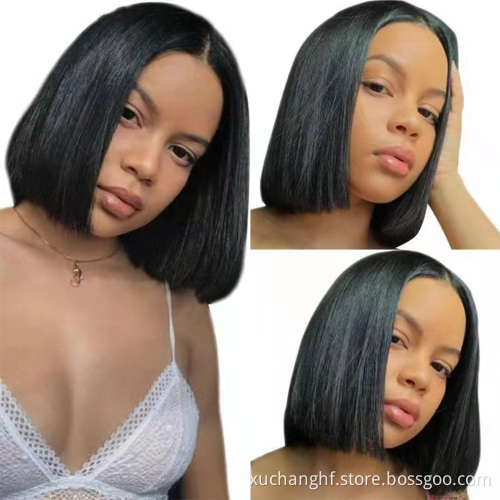 Wholesale Short Brazilian Hair Bob Wigs Straight Virgin Hair Lace Front Human Hair Wigs For Black Women